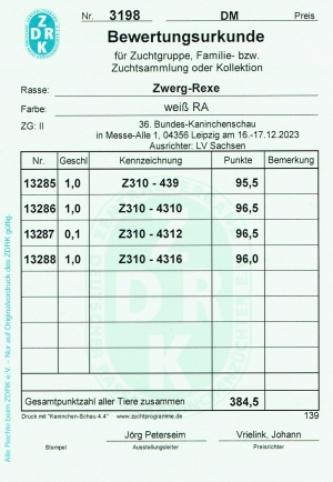 Zuchtgruppenurkunde DM